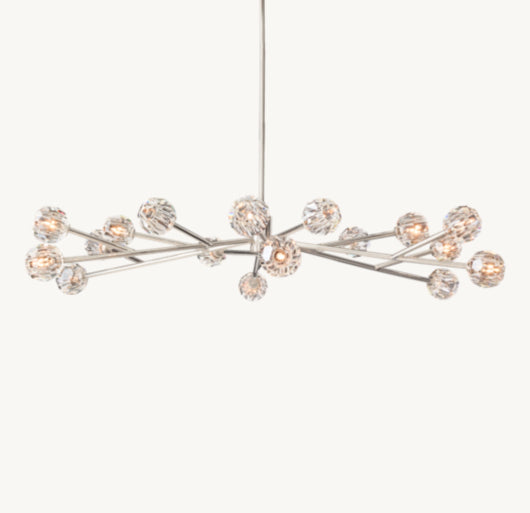 BOULE DE CRISTAL CLEAR GLASS ROUND CHANDELIER 72"
