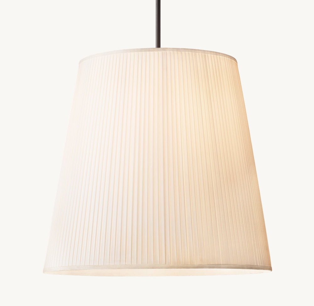 REED WHITE PLEATED BARREL PENDANT