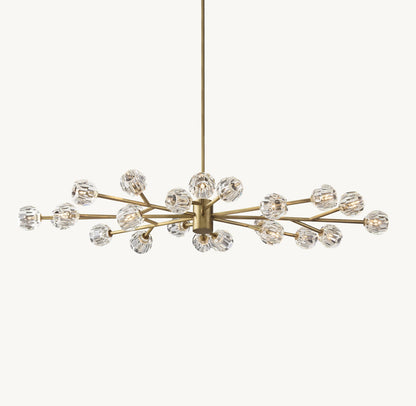 BOULE DE CRISTAL CLEAR GLASS OVAL CHANDELIER 72"