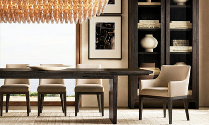 CHIARA SMOKE GLASS TIERED RECTANGULAR CHANDELIER 74"