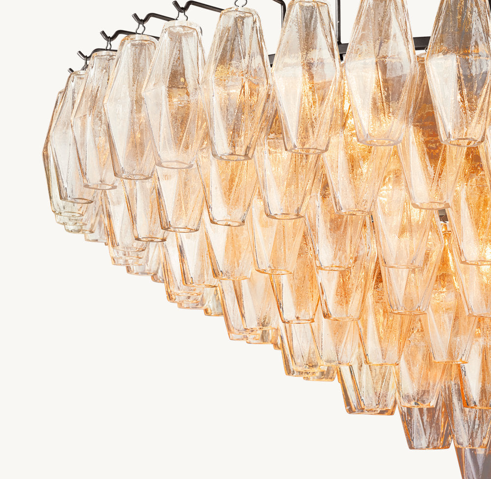 CHIARA CLEAR GLASS TIERED ROUND CHANDELIER 47"