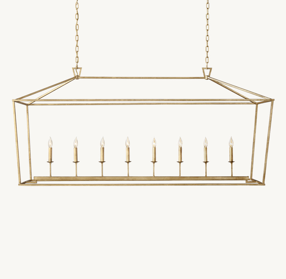 19TH C. ENGLISH OPENWORK RECTANGULAR CHANDELIER 72"