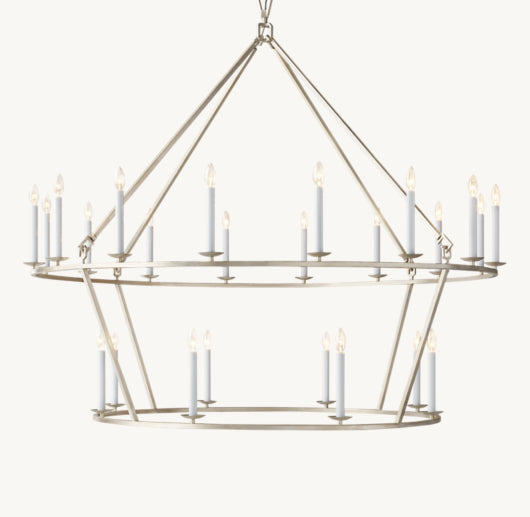 19TH C. ENGLISH OPENWORK TWO-TIER ROUND CHANDELIER 62"