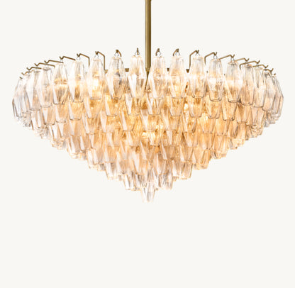 CHIARA CLEAR GLASS TIERED ROUND CHANDELIER 37"