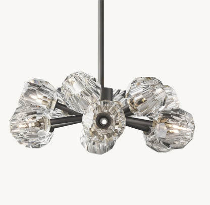 BOULE DE CRISTAL CLEAR GLASS ROUND CHANDELIER 24"
