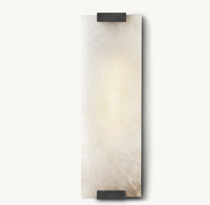 HAND-CARVED ALABASTER GRAND SCONCE