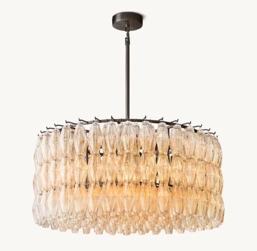 CHIARA CLEAR GLASS ROUND CHANDELIER 37"