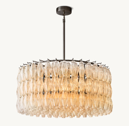 CHIARA CLEAR GLASS ROUND CHANDELIER 37"