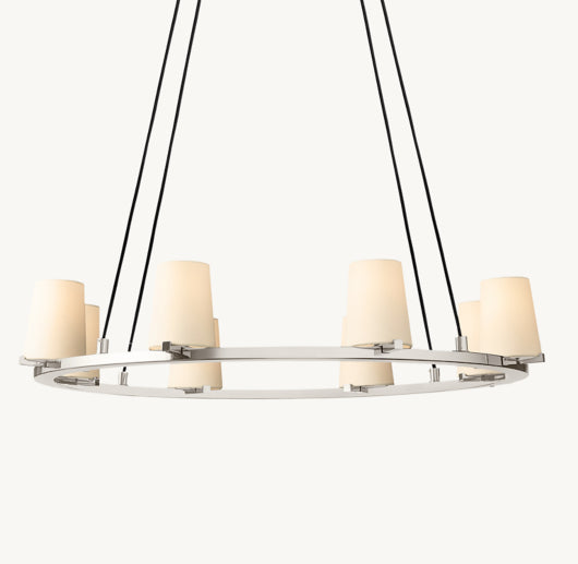 PAUILLAC FABRIC SHADE ROUND CHANDELIER 36"