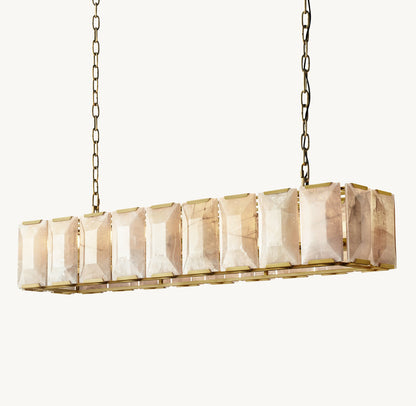 HARLOW CALCITE RECTANGULAR CHANDELIER 62"
