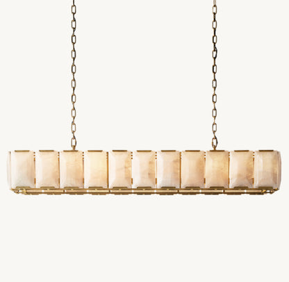 HARLOW CALCITE RECTANGULAR CHANDELIER 74"