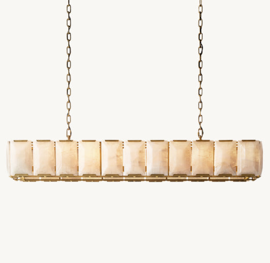 HARLOW CALCITE RECTANGULAR CHANDELIER 74"