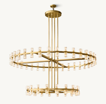 ARCACHON LED ROUND TWO-TIER CHANDELIER 60"