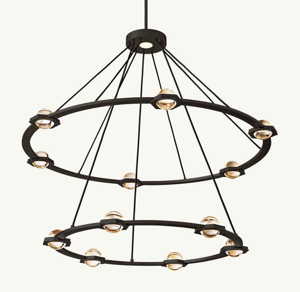 ÉCLATANT TWO-TIER ROUND CHANDELIER 48"