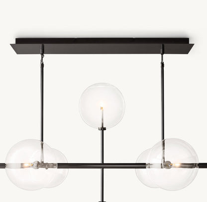 GLASS GLOBE MOBILE LINEAR CHANDELIER
