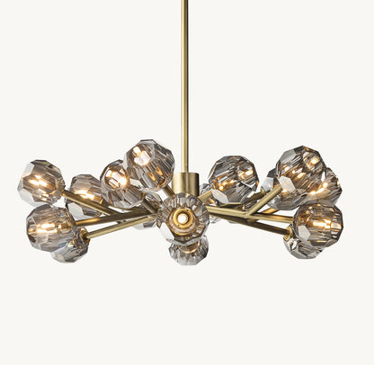 BOULE DE CRISTAL SMOKE GLASS ROUND CHANDELIER 36"