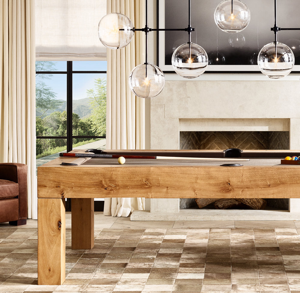 GLASS GLOBE MOBILE LINEAR CHANDELIER 60"