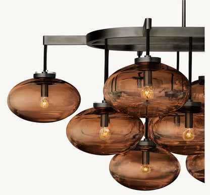 CABRETTE AMBER GLASS LINEAR CHANDELIER 72"