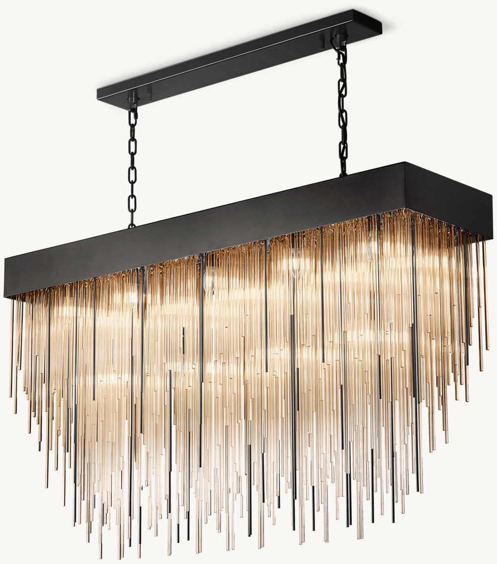 CASCADA RECTANGULAR CHANDELIER 54"