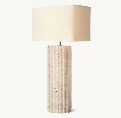 TALLADO CLASSICO TRAVERTINE CONVEX TABLE LAMP