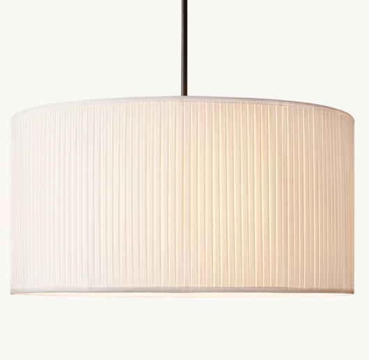 REED WHITE PLEATED DRUM PENDANT