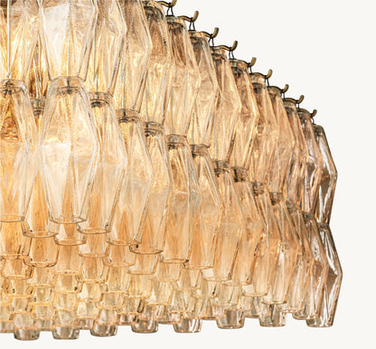 CHIARA CLEAR GLASS RECTANGULAR CHANDELIER 74"