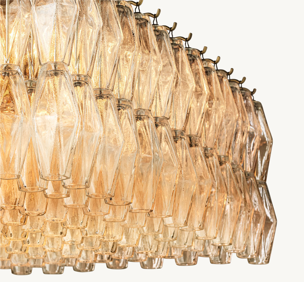 CHIARA CLEAR GLASS RECTANGULAR CHANDELIER 54"