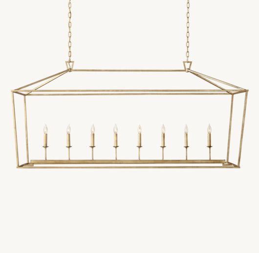 19TH C. ENGLISH OPENWORK RECTANGULAR CHANDELIER 72"