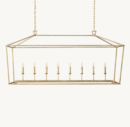 19TH C. ENGLISH OPENWORK RECTANGULAR CHANDELIER 72"