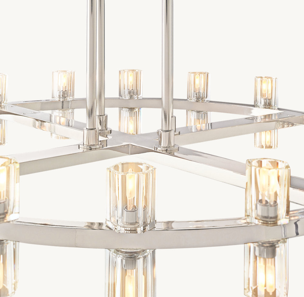 ARCACHON LED ROUND TWO-TIER CHANDELIER 60"