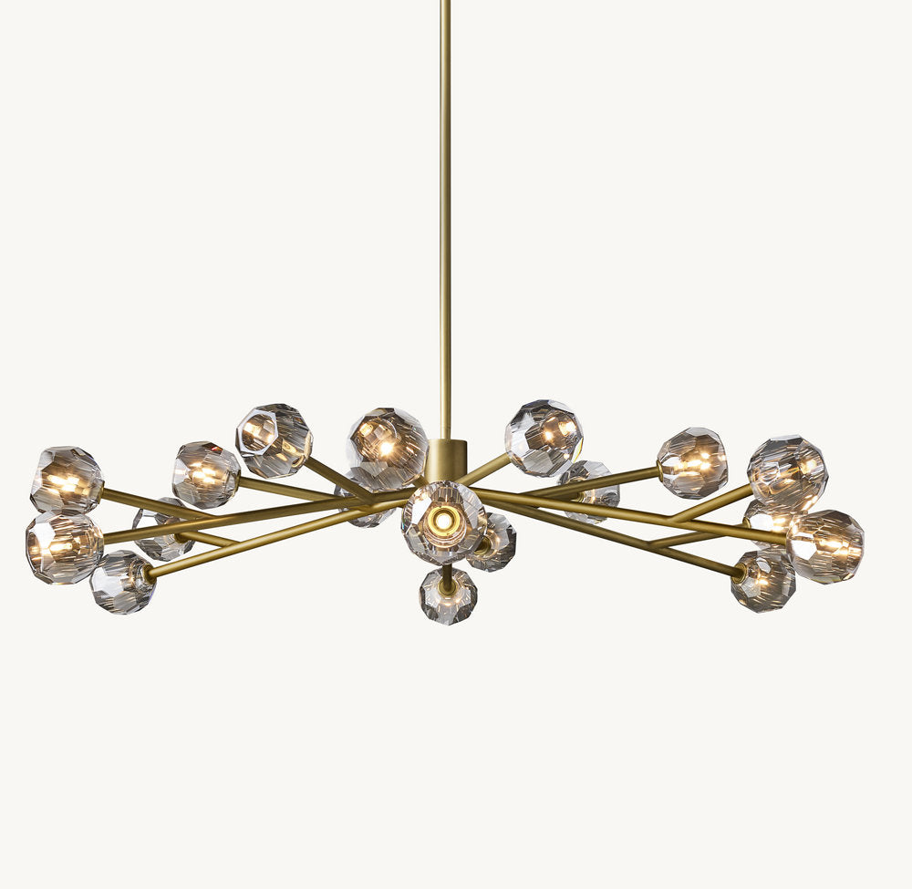 BOULE DE CRISTAL SMOKE GLASS ROUND CHANDELIER 60"