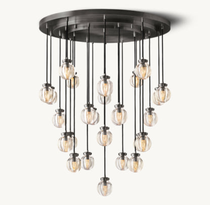 PEARL ROUND CHANDELIER 38"