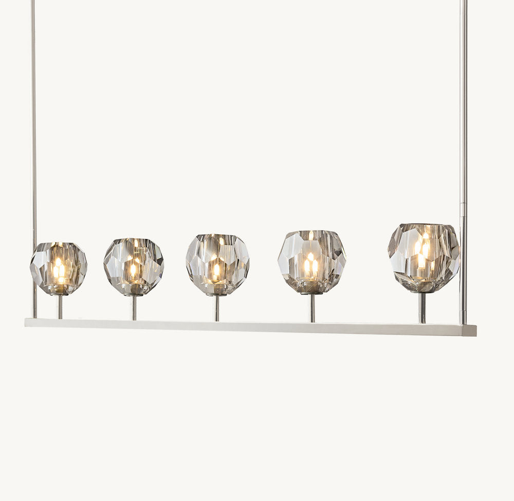 BOULE DE CRISTAL SMOKE GLASS LINEAR CHANDELIER 48"