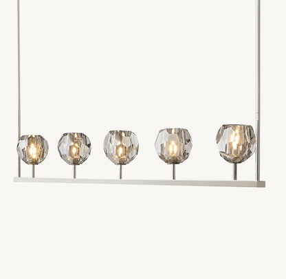 BOULE DE CRISTAL SMOKE GLASS LINEAR CHANDELIER 48"