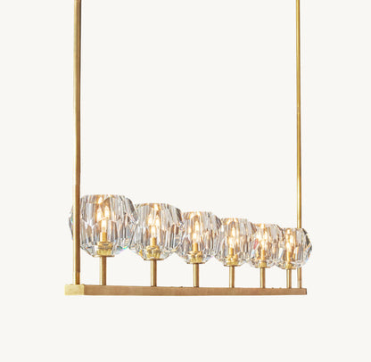 BOULE DE CRISTAL CLEAR GLASS LINEAR CHANDELIER 60"