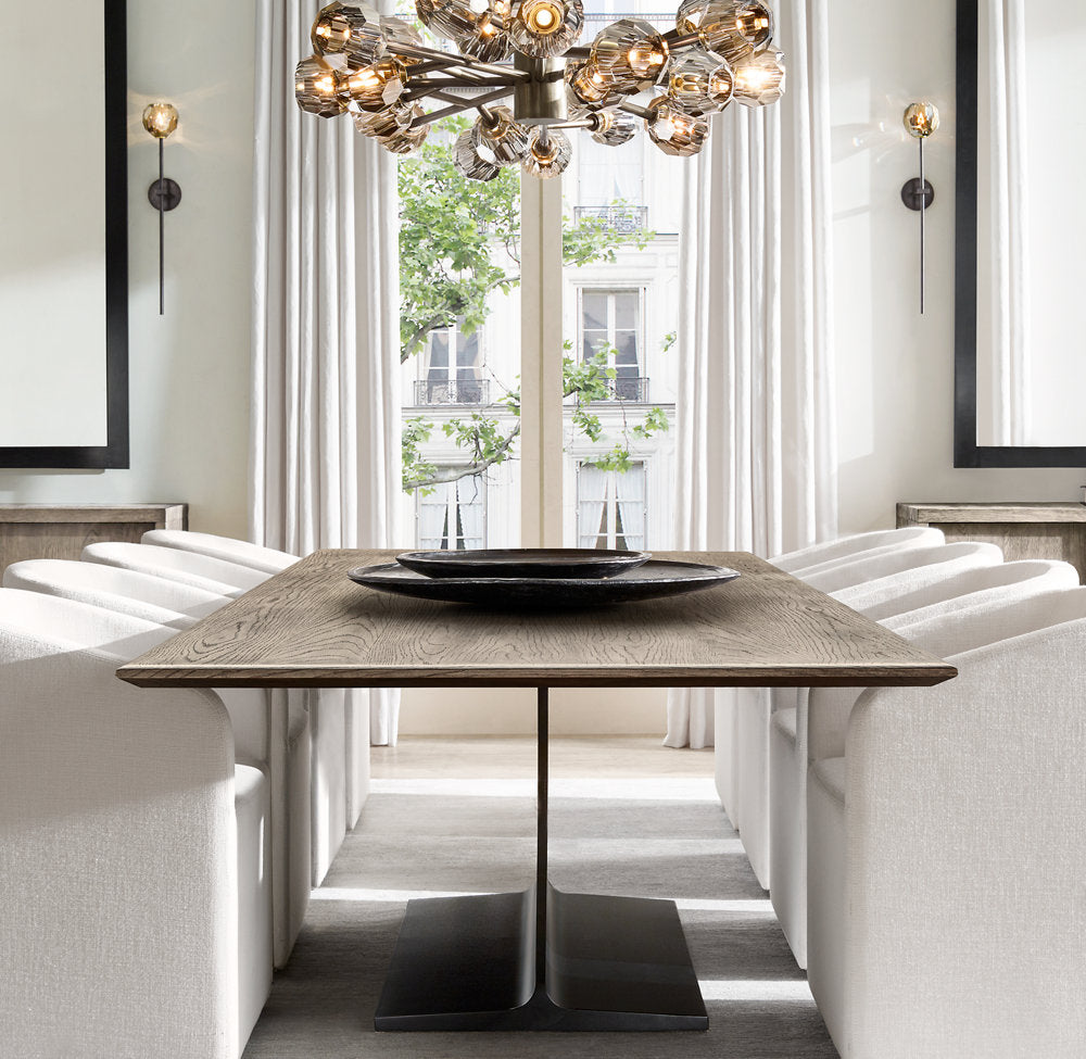 BOULE DE CRISTAL SMOKE GLASS ROUND CHANDELIER 36"