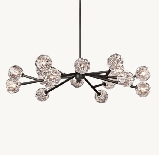 BOULE DE CRISTAL CLEAR GLASS ROUND CHANDELIER 48"