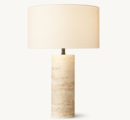SAREZZO STONE CYLINDRICAL TABLE LAMP