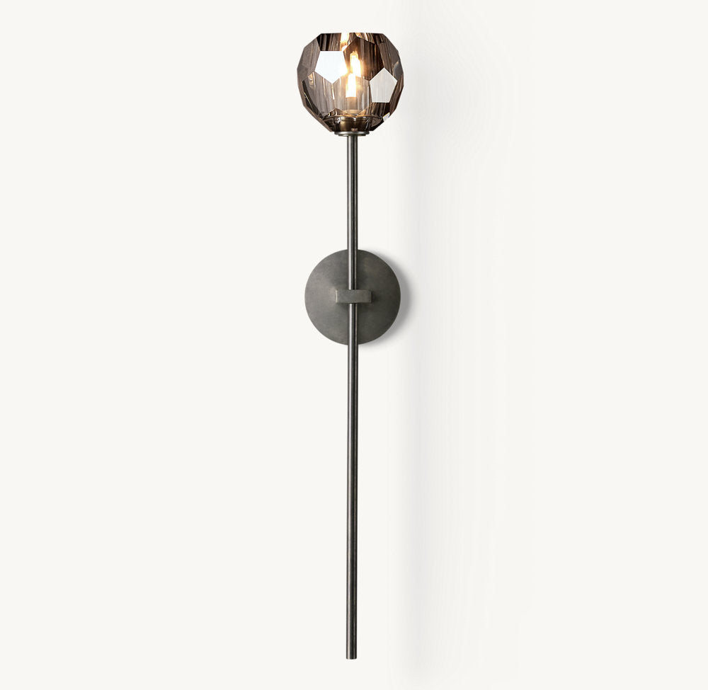 BOULE DE CRISTAL SMOKE GLASS GRAND SCONCE