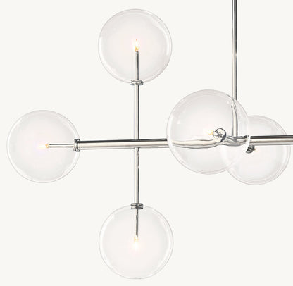 GLASS GLOBE MOBILE LINEAR CHANDELIER