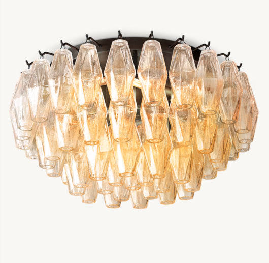 CHIARA CLEAR GLASS FLUSHMOUNT 22"