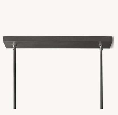 BOULE DE CRISTAL CLEAR GLASS DOUBLE LINEAR CHANDELIER 60"