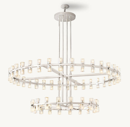 ARCACHON LED ROUND TWO-TIER CHANDELIER 60"
