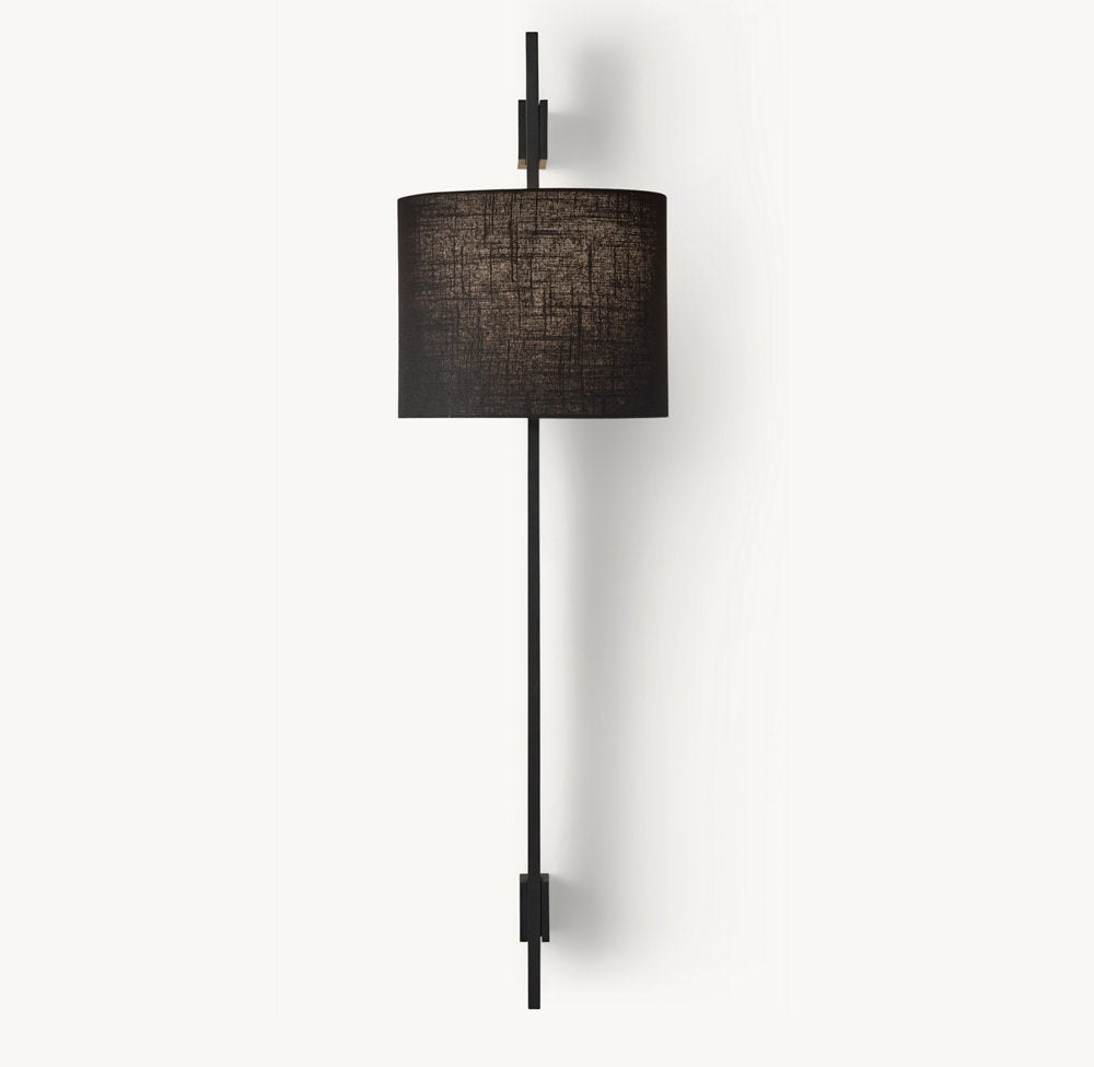VELA RECTANGULAR BAR SCONCE - ROUND SHADE