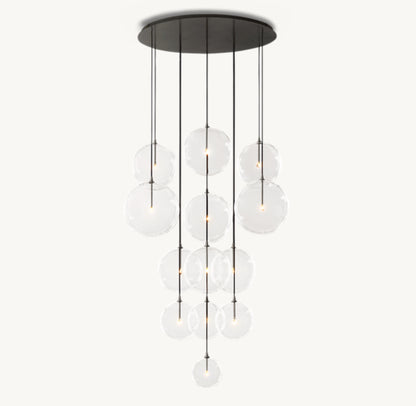 GLASS GLOBE MOBILE CLUSTER CHANDELIER 44"