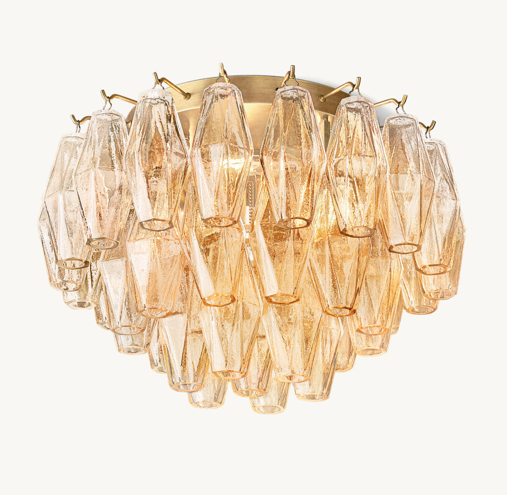 CHIARA CLEAR GLASS FLUSHMOUNT 17"