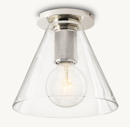 UTILITAIRE FUNNEL SHADE FLUSHMOUNT