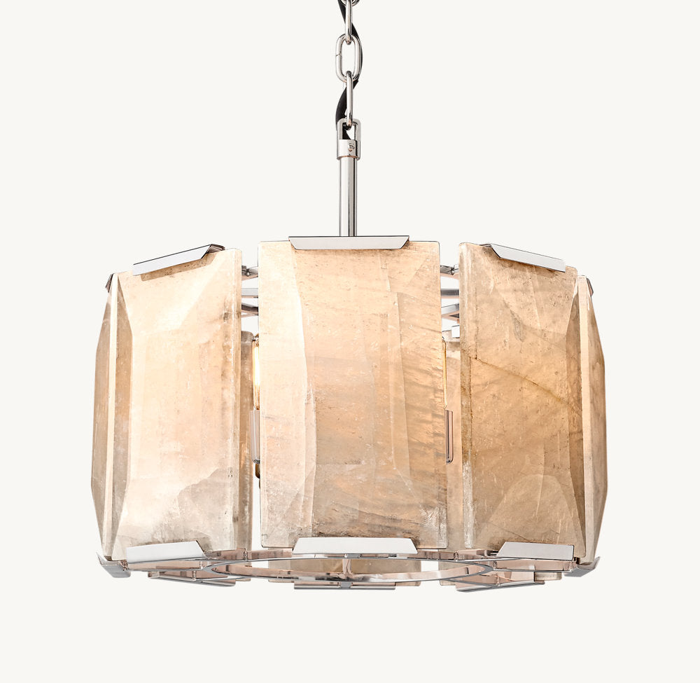 HARLOW CALCITE ROUND CHANDELIER 19"