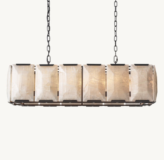 HARLOW CALCITE RECTANGULAR CHANDELIER 42"