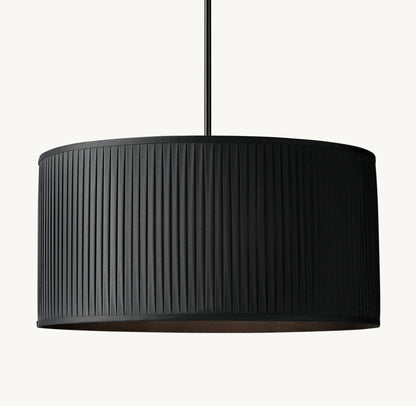 REED BLACK PLEATED DRUM PENDANT
